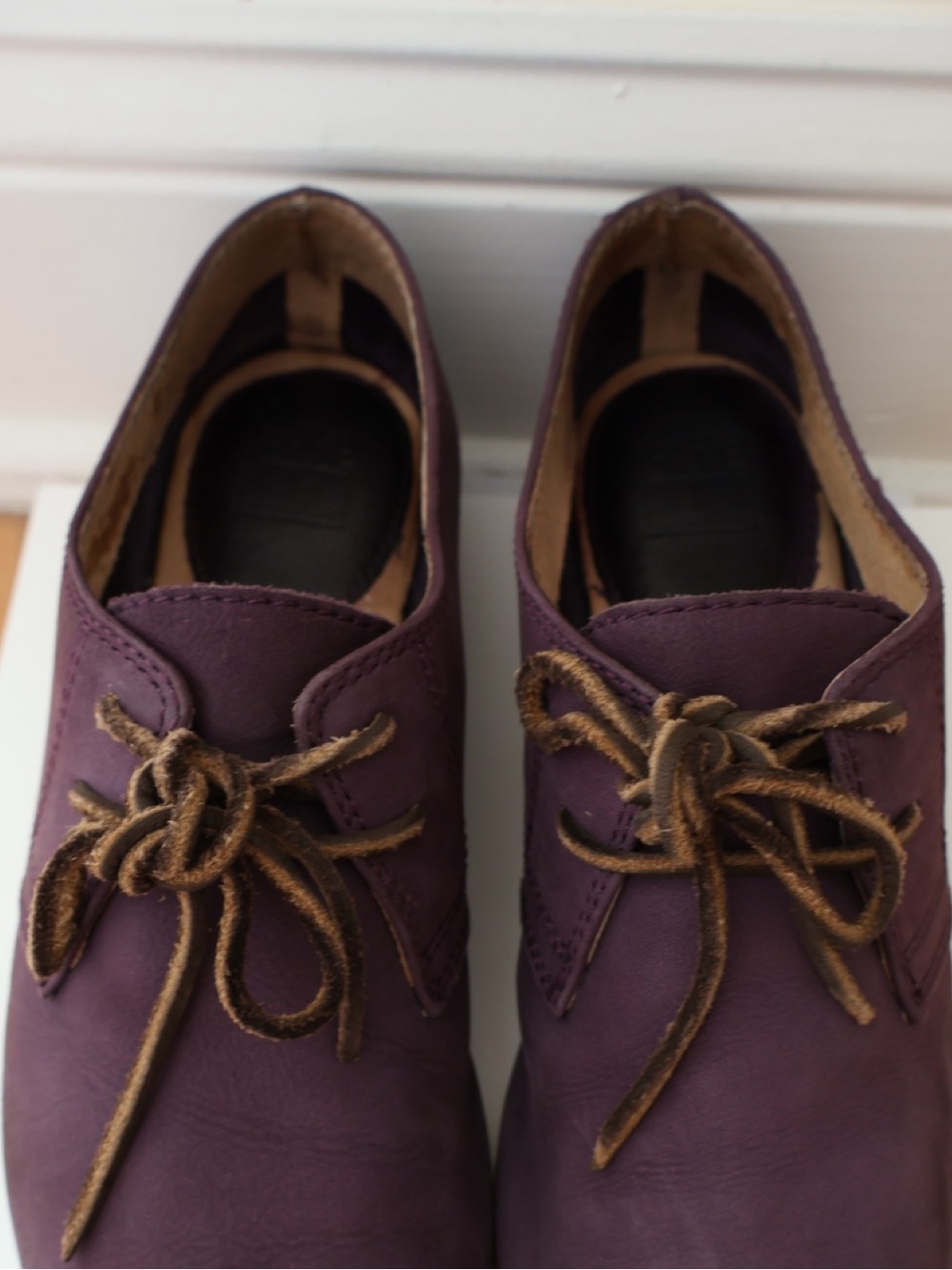 Frye Jillian Purple Suede Leather Oxfords Lace Up Shoes Indie Artsy Quirky 9.5 - Picture 4 of 10